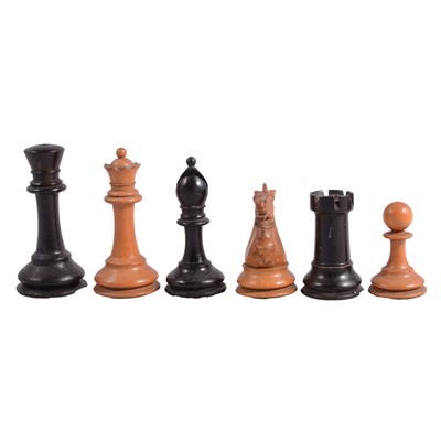 Lot 197 - A Staunton pattern chess set; together with another part set