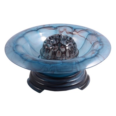 Lot 61 - Davidson's blue cloud glass Art Deco centre bowl