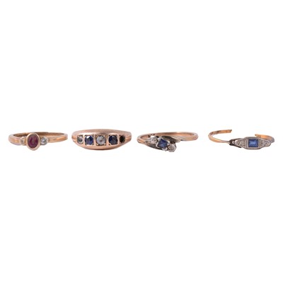 Lot 133 - Four gemset rings.
