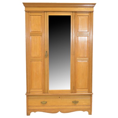 Lot 343 - Victorian golden oak wardrobe