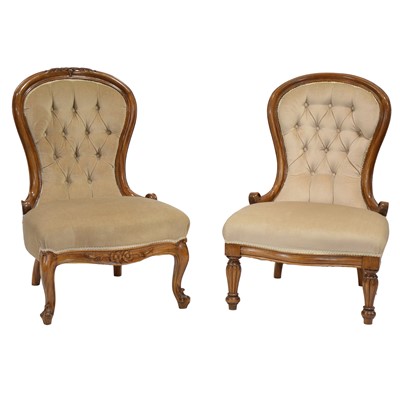 Lot 417 - Two mahogany framed nursing chairs
