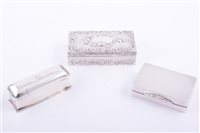 Lot 161 - Edwardian silver oblong-shape pin box, Charles...