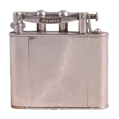 Lot 1202 - Dunhill - a silver-plated combination lighter and compact.