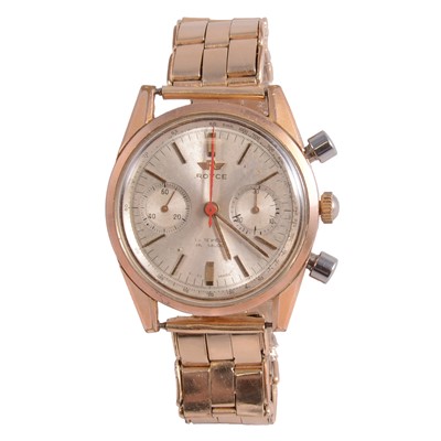 Lot 434 - Royce - a gentleman's gold-plated automatic bracelet chronograph wristwatch.