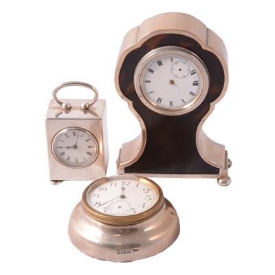 Lot 224 - Three silver table clocks