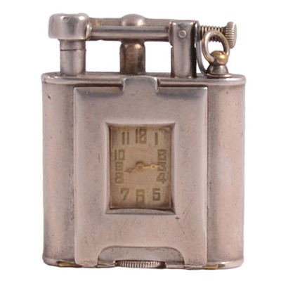 Lot 1200 - Dunhill - a silver 'Unique' watch lighter,.