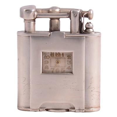 Lot 1199 - Dunhill - a silver 'Unique' watch lighter.