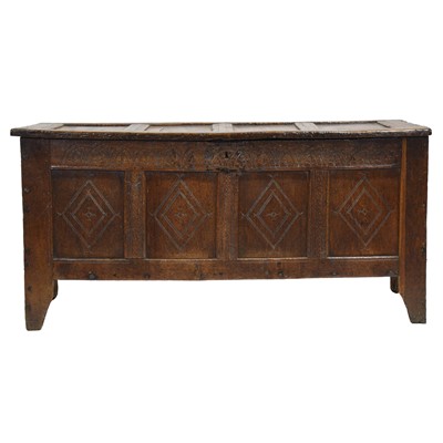 Lot 312 - Joined oak coffer, adapted, 18th Century and later