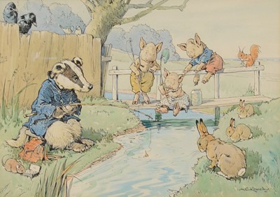 Lot 246 - A E Kennedy, original illustration, probably for The Adventures of Tim Rabbit