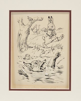 Lot 251 - A E Kennedy, Four monochrome pen and ink illustrations, Tim Rabbit