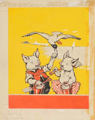 Lot 249 - A E Kennedy, Sam Pig Goes to the Seaside, and two other drawings