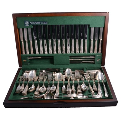 Lot 221 - Matched part canteen of silver cutlery, Kings pattern