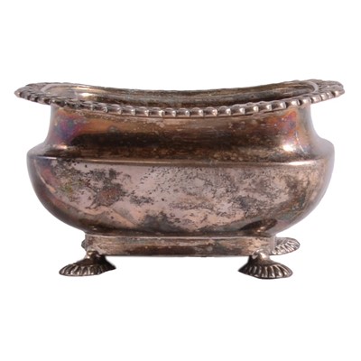 Lot 255 - Pair of silver salts and a similar mustard pot