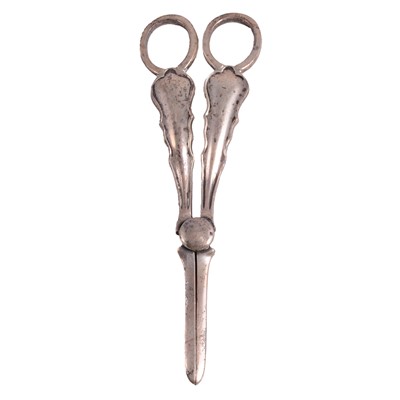 Lot 244 - Pair of silver grape scissors