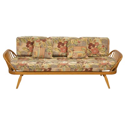 Lot 373 - Ercol elm and beech studio couch
