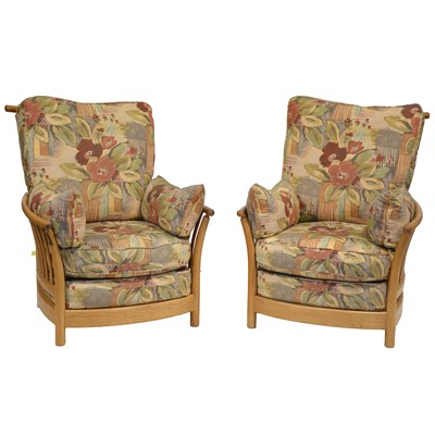 Lot 372 - Pair of modern Ercol easy chairs