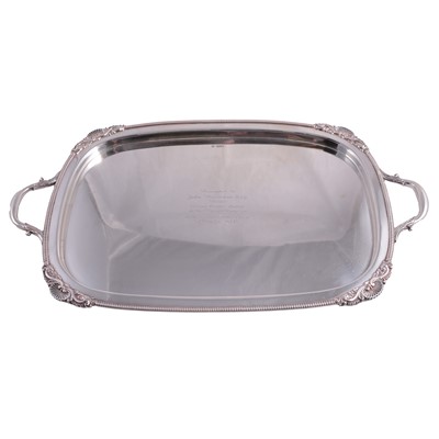 Lot 259 - A silver twin handled tea tray, Boardman, Glossop & Co, Sheffield 1921.