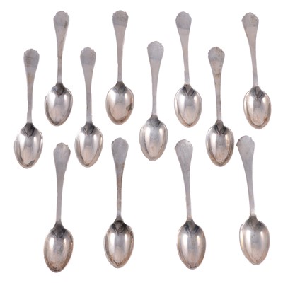 Lot 225 - Set of twelve silver coffee spoons