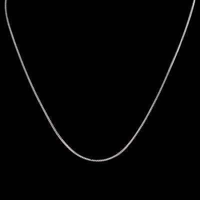Lot 295 - A platinum chain necklace.