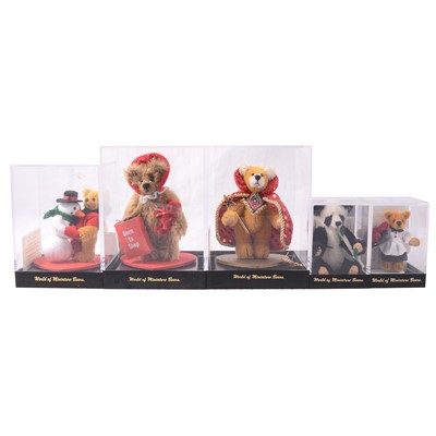 Lot 200 - Nineteen 'World of Miniature Bears' miniature teddy bears, all with perspex cases, most include CoAs