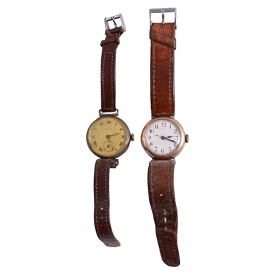 Lot 1048 - Rolex - two gentlemen's manual wind wristwatches, 9 carat gold, and silver.