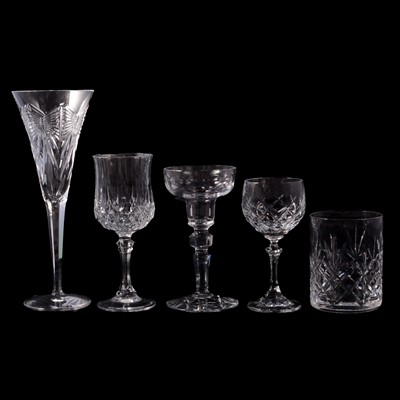 Lot 52 - Large collection of cut crystal glasses and bowls
