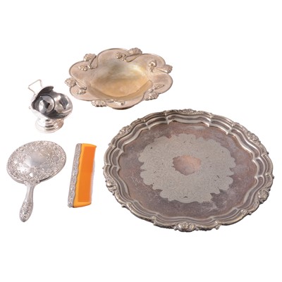 Lot 92 - Silver plated salver, etc.