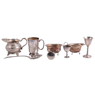 Lot 94 - Two silver napkin rings, silver plated wares
