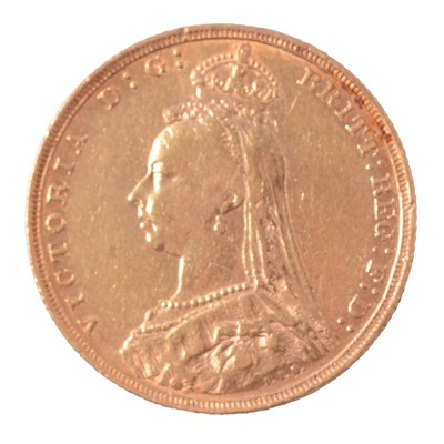 Lot 220 - Gold Full Sovereign Coin, Victoria Jubilee Head 1892.