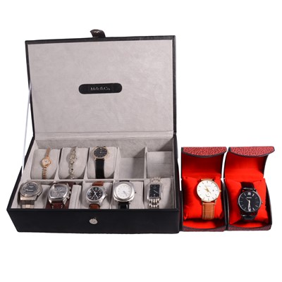 Lot 1117 - Ten gentlemen's and ladies' wristwatches, Tissot, Fossil, and others.