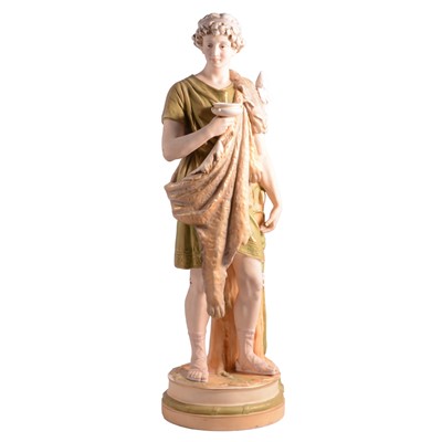 Lot 5 - Royal Dux porcelain figure, Roman boy