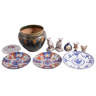 Lot 19 - Royal Doulton jardiniere, Royal Worcester cabinet vase, etc.