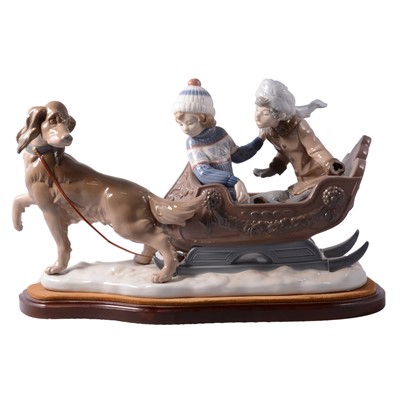 Lot 57 - Lladro, 'Sleigh Ride' a large figural group