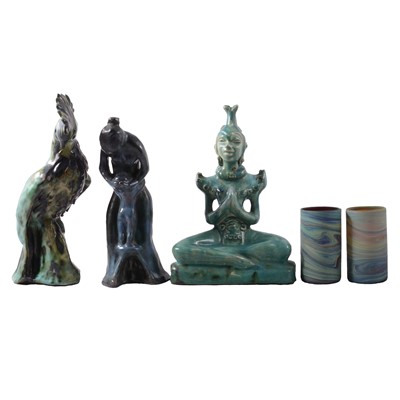 Lot 66 - Edna Bull, collection of handmade pottery figures and animals