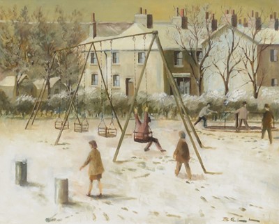 Lot 186 - William Gregory Bell (1928–2006), Children at Play, Askam