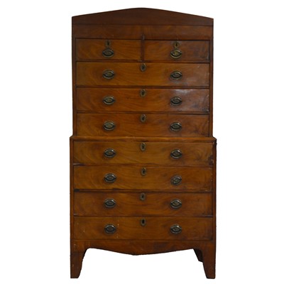 Lot 273 - George III mahogany chest on chest