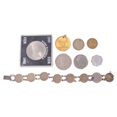 Lot 208 - Collection of British and overseas coins, some silver content.