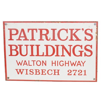 Lot 400 - Enamel sign: PATRICK'S BUILDINGS