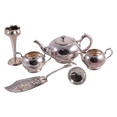 Lot 248 - Assorted silver and plated condiments, napkin rings, spoons and flatware