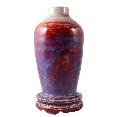 Lot 11 - Ruskin Pottery, a high-fired vase on stand, 1926