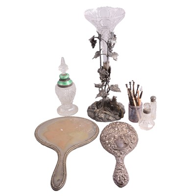 Lot 84 - Silver mounted hand mirror, etc.