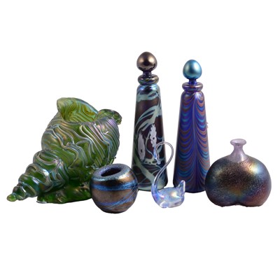 Lot 26 - Loetz Crete Formosa shell, other iridescent glass
