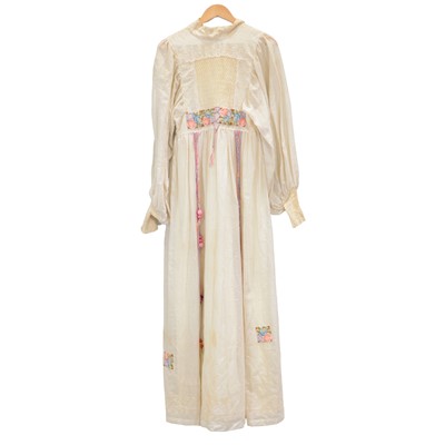 Lot 584 - Hermes - a pair of cream leather gloves, Liberty - a vintage wedding dress, headwear, and bags.