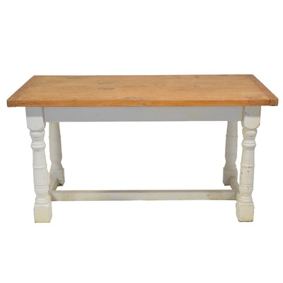 Lot 411 - Pine kitchen table, part painted