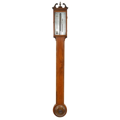 Lot 447 - George III mahogany stick barometer