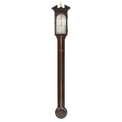 Lot 356 - George III style mahogany stick barometer