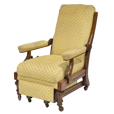 Lot 406 - Victorian mahogany reclining armchair