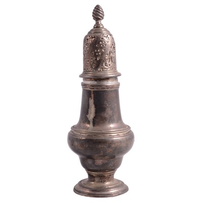 Lot 278 - Georgian silver sugar sifter, John Delmester, London 1763