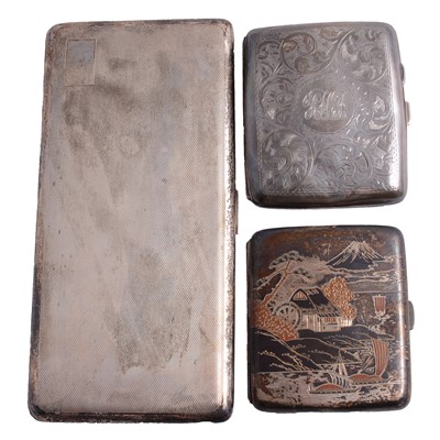 Lot 222 - Three silver cigarette cases