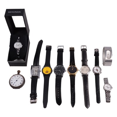 Lot 346 - A pocket watch, and a collection of wristwatches.